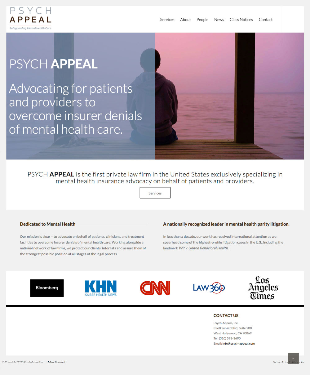 Psych Appeal website homepage screenshot