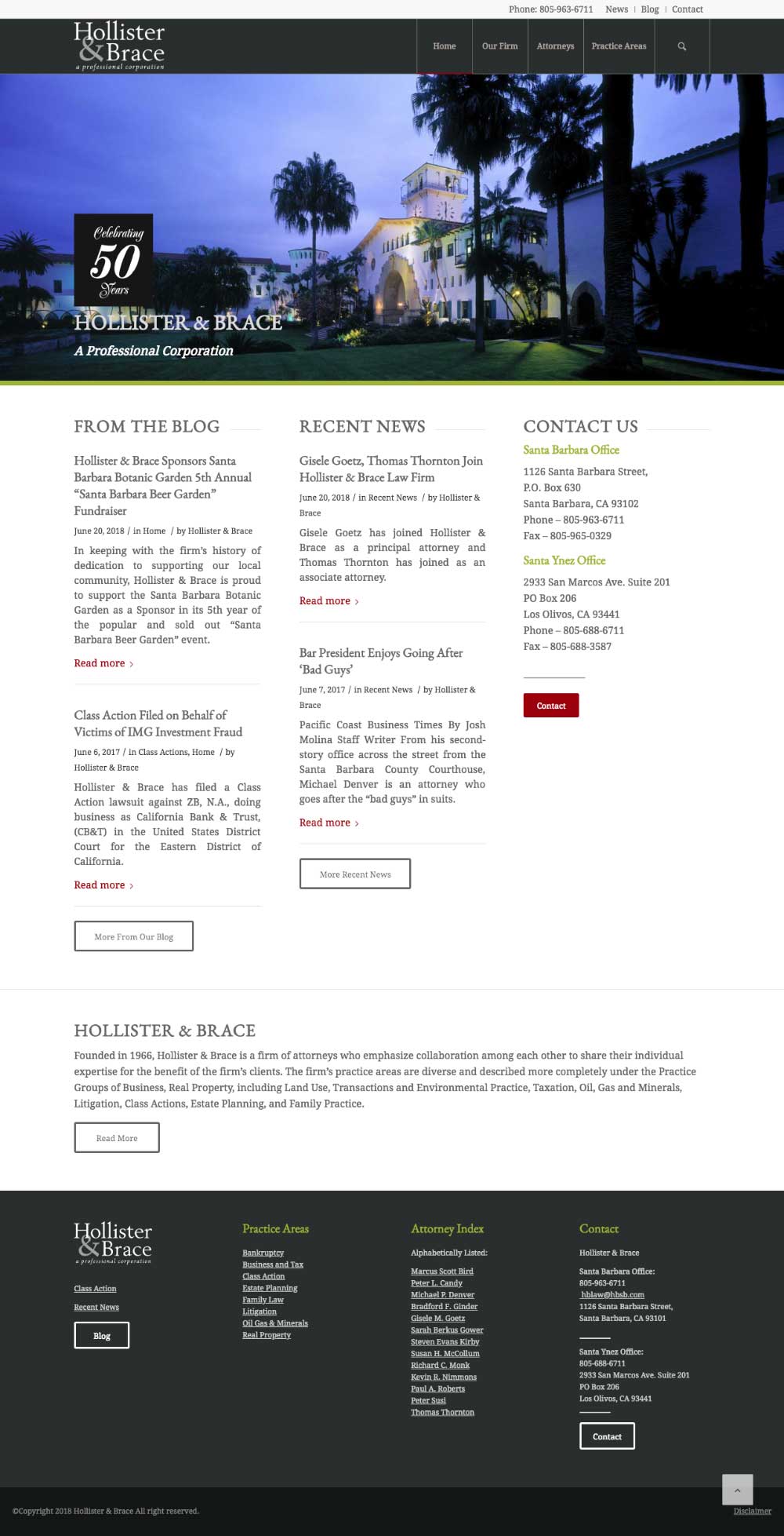 law firm website portfolio example web design development Santa Barbara
