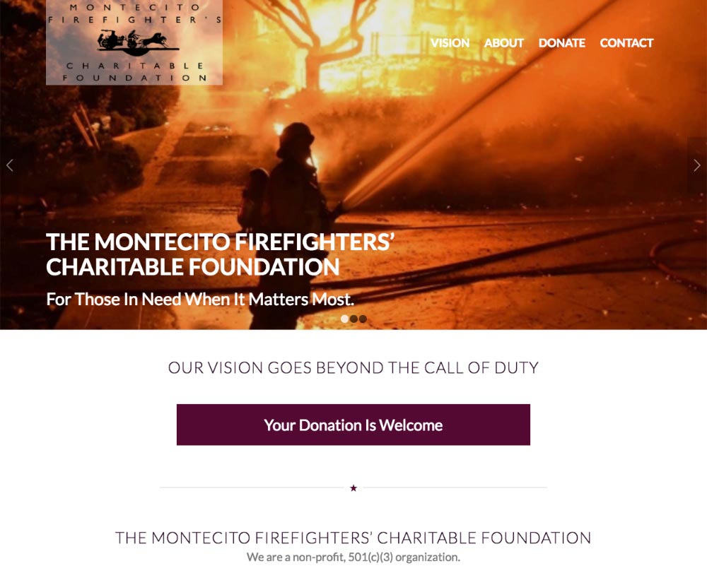 Montecito Firefighters Charitable Foundation homepage screenshot