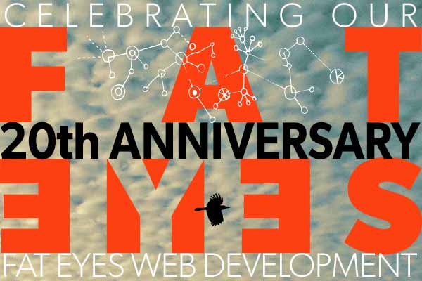 company anniversary 20 year celebration fat eyes web development