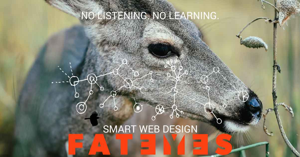 listening portrayed by deer face and smart web design text