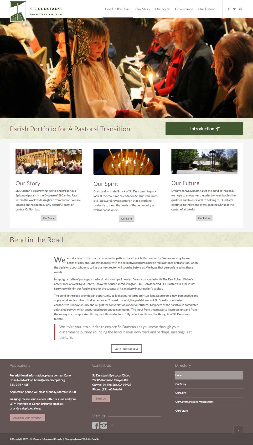 St Dunstans Chuech website homepage