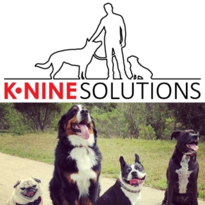 K-nine Solutions logo and Dogs